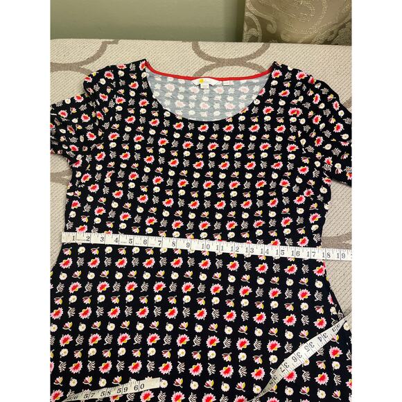 Boden Miriam Jersey Tunic Dress, black floral pattern,bell sleeves, size 14 long - Picture 8 of 11